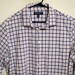 Mizzen Main Shirt Mens 2XL Long Sleeve Button White Blue Red Stripes